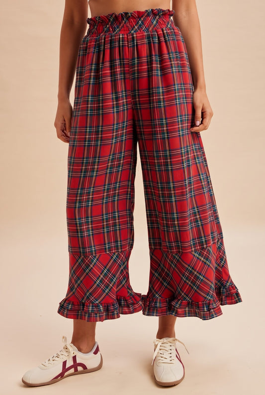 Christmas Plaid Ruffled Pants (Reg.) - 2 Colors