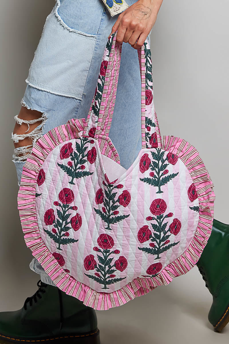 POL Ivory Multi Heart Shape Tote Bag