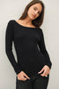 Essential Boat Neck Long Sleeve Tee Top (Reg.) - 4 Colors
