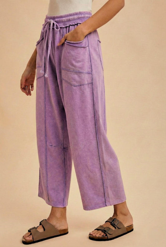 Purple Mineral Washed Utility Barrel Pants (Reg.)
