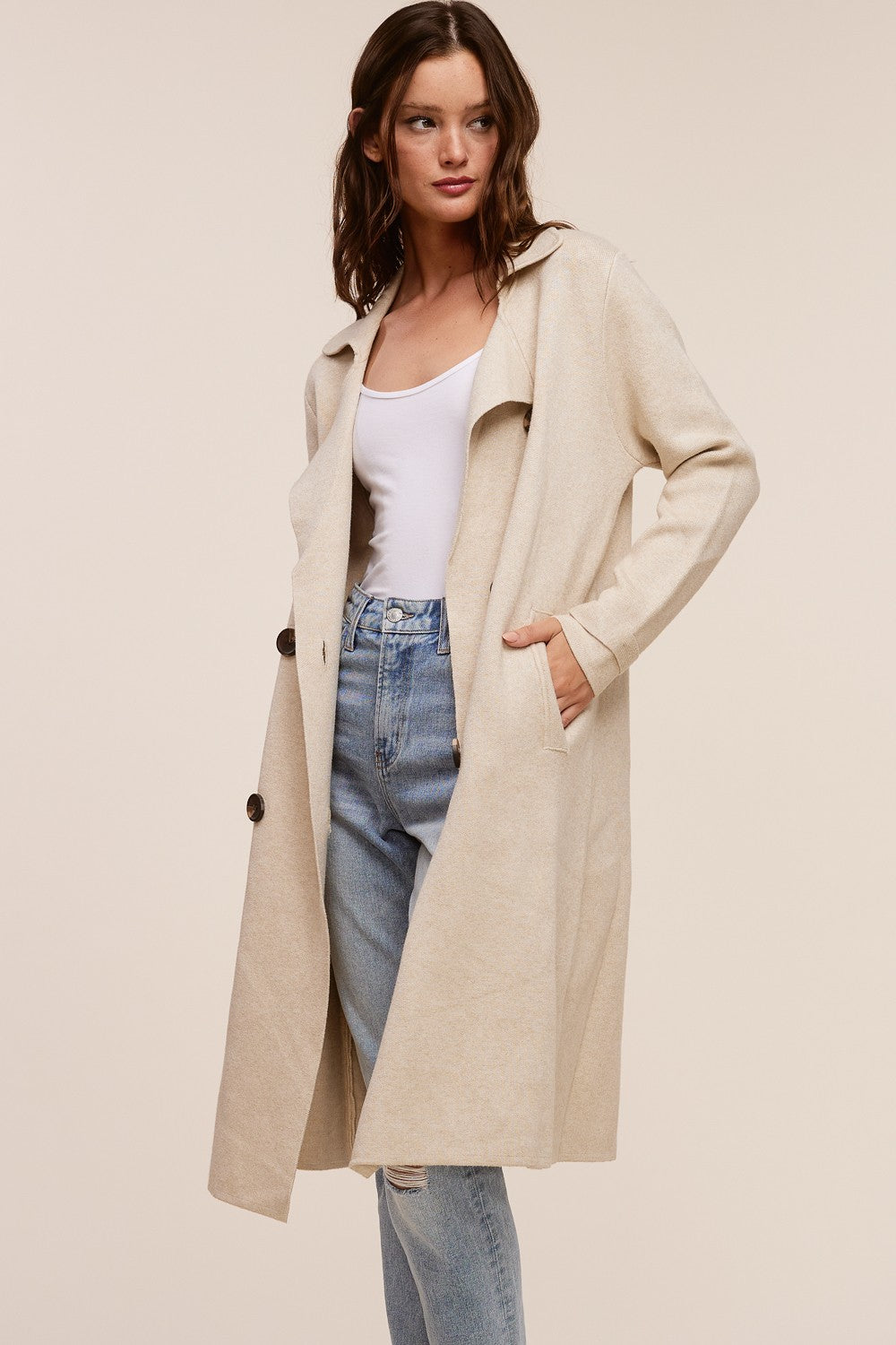 Oatmeal Luxe Cashmere Blend Coat (Reg.)