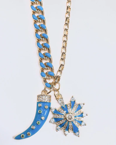 TJ Chunky Heart & Horn Necklace