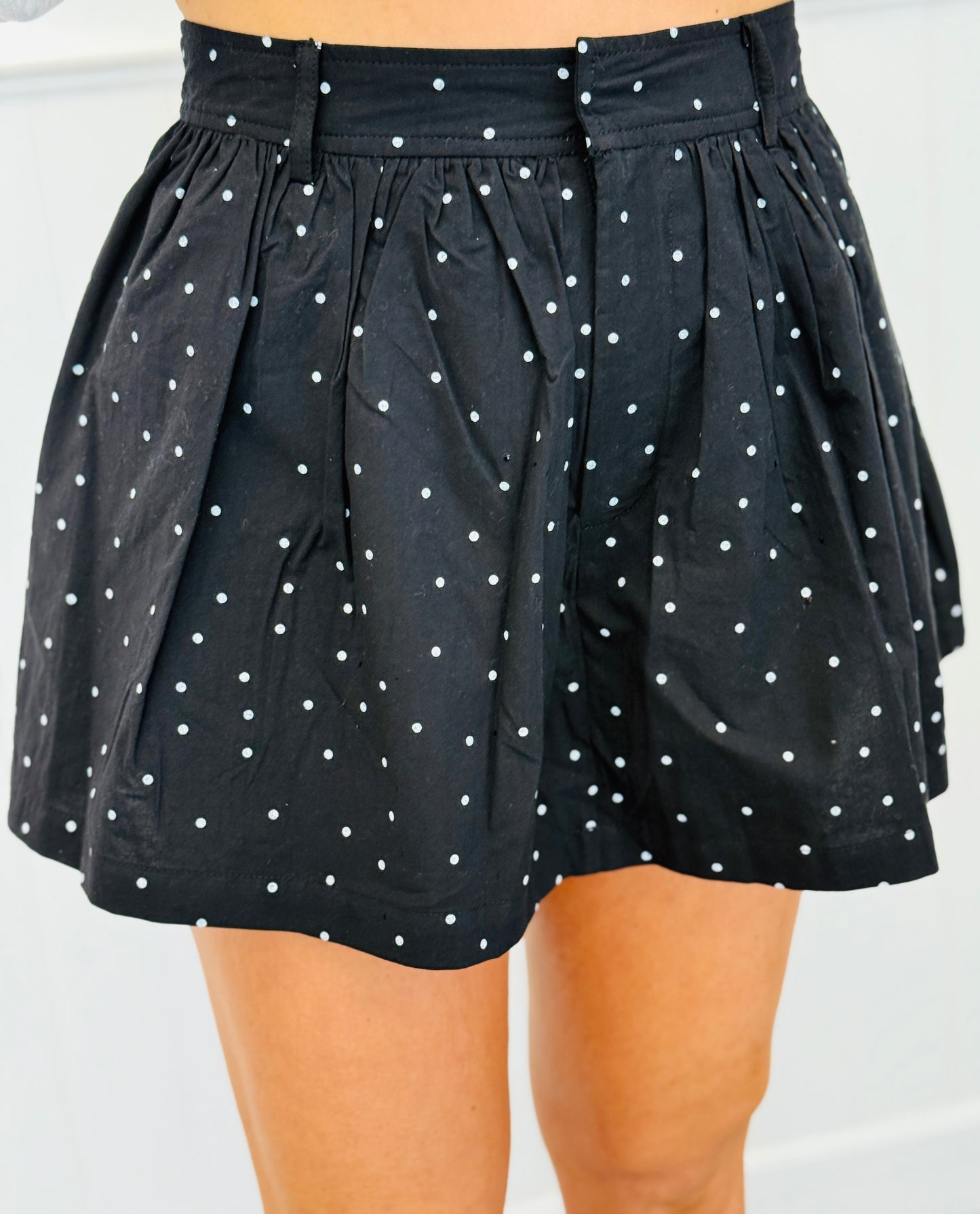 Black Polka Dot Mini Skort (Reg.)