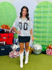 Striped Sequin Number Patch Boxy Top (Reg.)-3 Colors