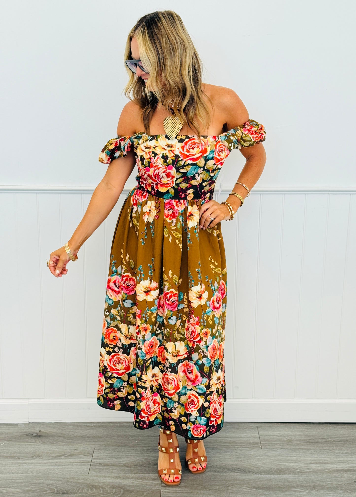 Autumn Garden Midi Dress (Reg & Plus)