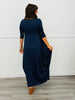Solid 3/4 Sleeve Maxi Dress (Reg.) - 5 Colors