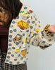 Queen Of Sparkles Ivory Flower Print Thanksgiving Meal Cardigan (Reg. and Plus)