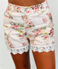 Pink Garden Lace Trim Shorts (Reg & Plus)
