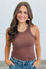 Ribbed Seamless High Neck Tank (Reg.)-5 Colors