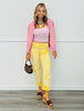 Lilac/Yellow Stripe Sweater Cardigan Top (Reg.)