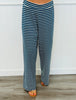Denim/Cream Striped Slim Tube & Wide Leg Pant Set (Reg.)