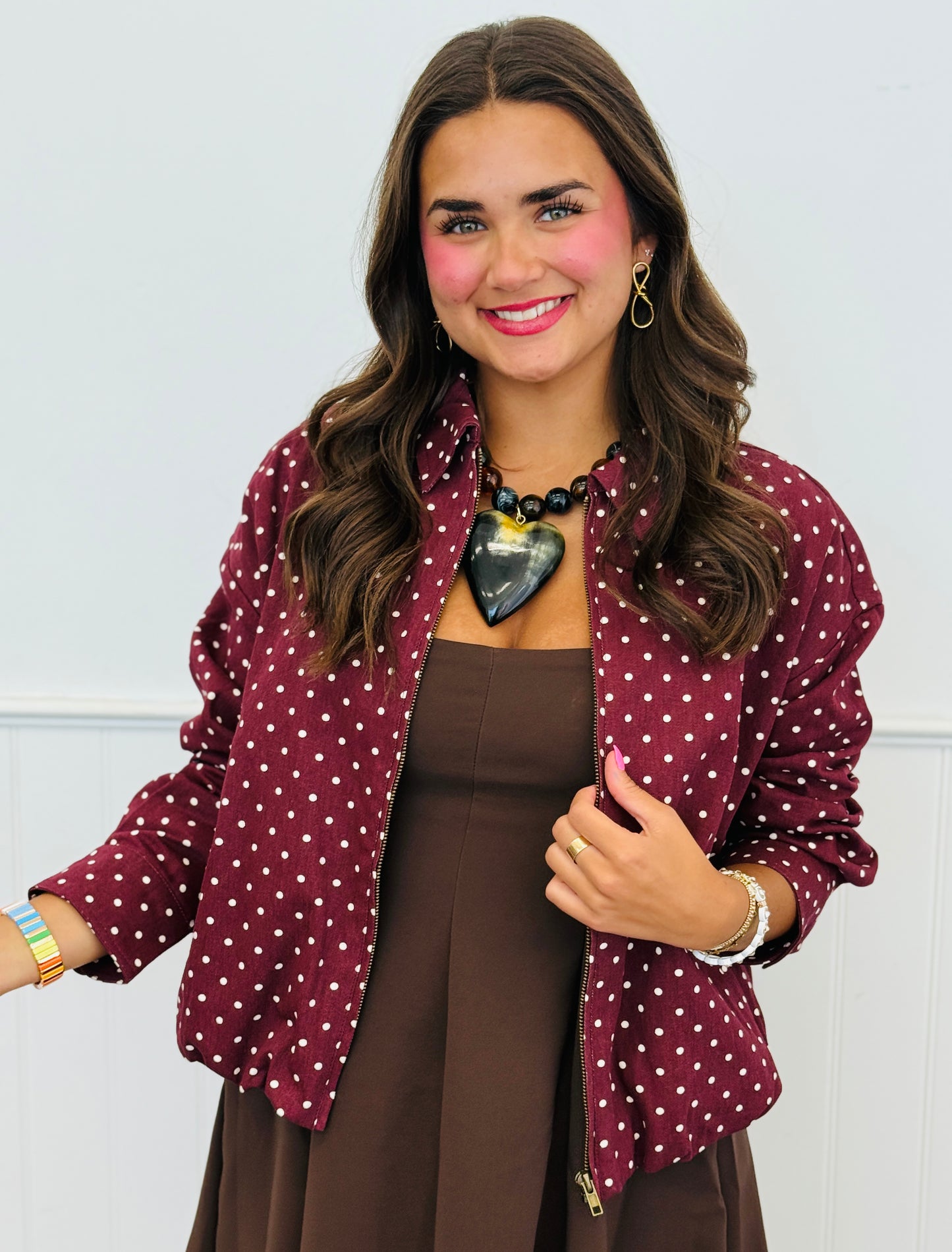 Burgundy Polka Dot Jacket (Reg.)