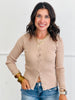 Khaki Snap Down Cardigan Top (Reg.)