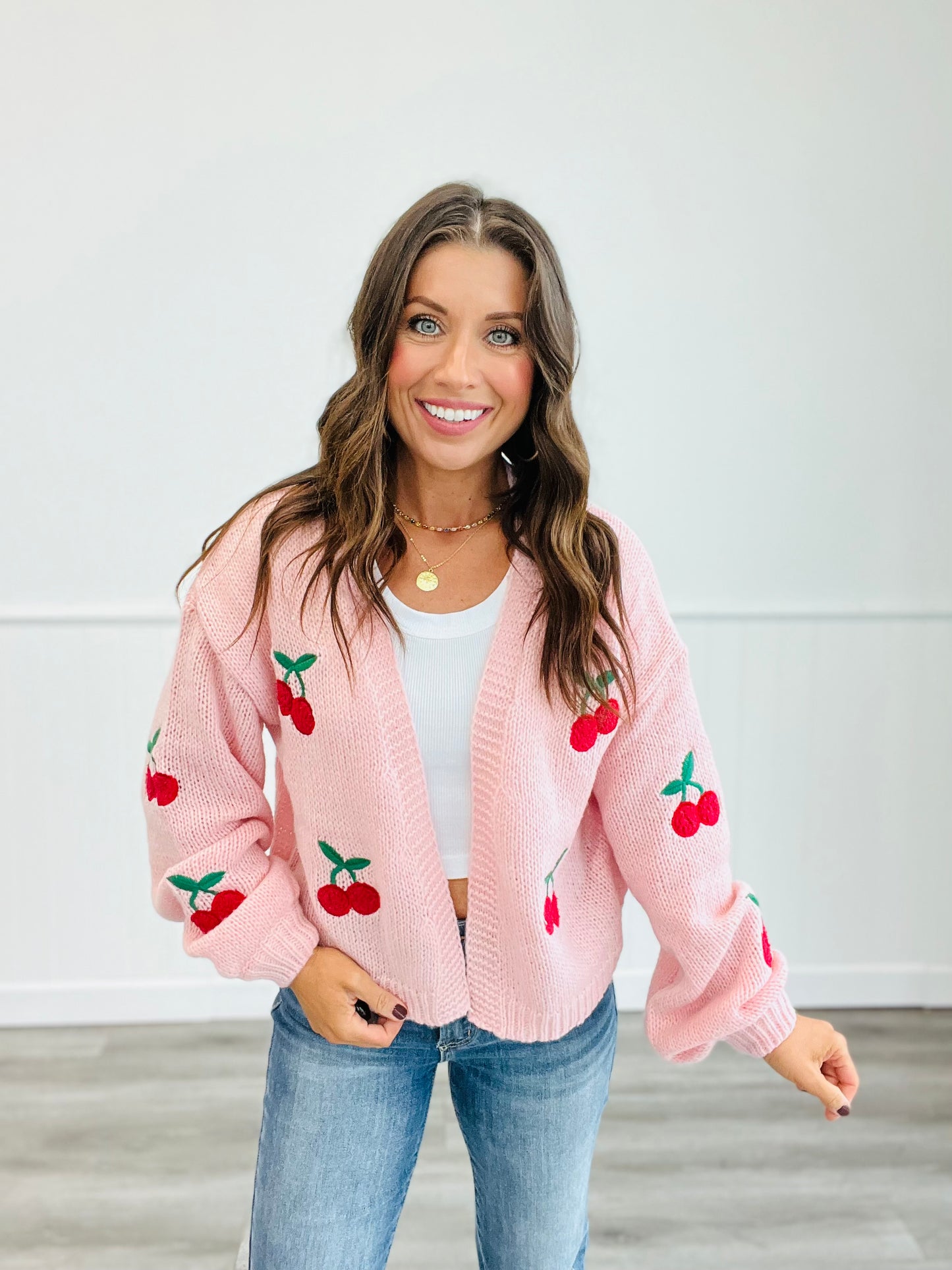 Cherries Jubilee Sweater Cardigan (Reg)-3 Colors