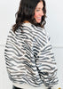 Queen Of Sparkles Cream & Black Zebra Sequin Sweatshirt (Reg. and Plus)