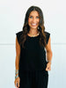 Black Round Neck Sleeveless Top (Reg. and Plus)