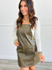 Faux Leather Overall Dress (Reg.)- 2 Colors