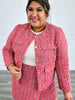 Pink Pocket Tweed Jacket (Reg. and Plus)