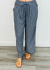 Navy Stripe Sensation Wide Leg Pants (Reg & Plus)