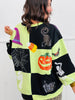 Queen Of Sparkles Green & Black Checkered Halloween Icon Sweatshirt (Reg. and Plus)