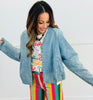 Denim Zip Up Bomber Jacket (Reg & Plus)