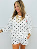 White/Black Polka Dot Sweat Shorts (Reg.)