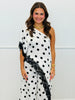 White Polka Dot Asymmetrical Top & Pants Set (Reg.)