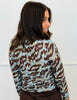 Denim/Brown Animal Print LS Mesh Top (Reg.)
