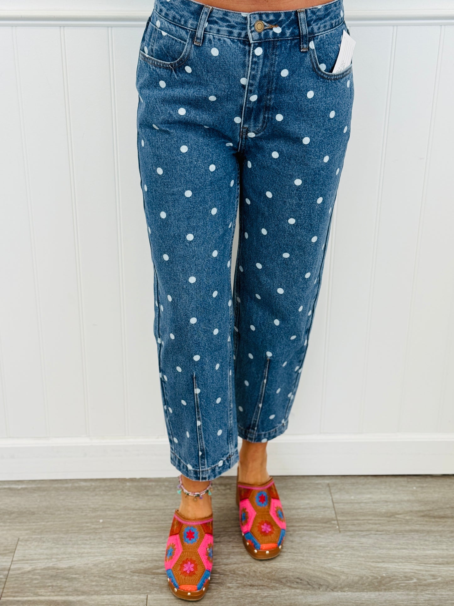 Medium Denim Polka Dot Ankle Pants (Reg.)