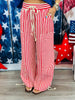 Berry Red Stripe Parachute Pants (Reg.)