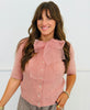 Pink Short Sleeve Bow Tie Cardigan (Reg.)