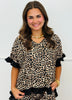 Leopard Ruffle Hem Blouse (Reg. and Plus)