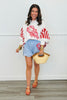 Red/Off White Striped Lobster Patch Sweatshirt (Reg.)