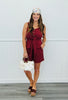 Burgundy Button Up Tie Top (Reg.)