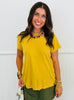 Linen Blend Side Slit Top (Reg.) - 5 Colors