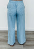 Blue Denim Pinstriped Drawstring Pants (Reg & Plus)