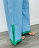 Contrast Trim Wide Leg Pants (Reg.)-2 Colors