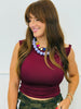 Off Shoulder Asymmetric Neck Top (Reg.)-4 Colors