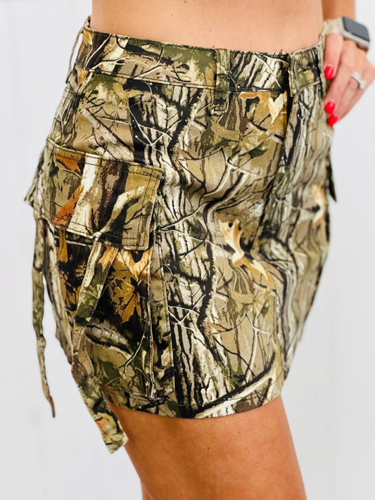 Real Tree Camo Cargo Mini Skirt (Reg & Plus)