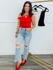 Twisted Straps Off Shoulder Top (Reg.)-3 Colors