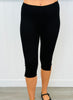 Black Ribbed Tank Top & Capri Pants Set (Reg.)