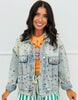Light Denim Multi Rhinestones & Studs Jacket (Reg.)