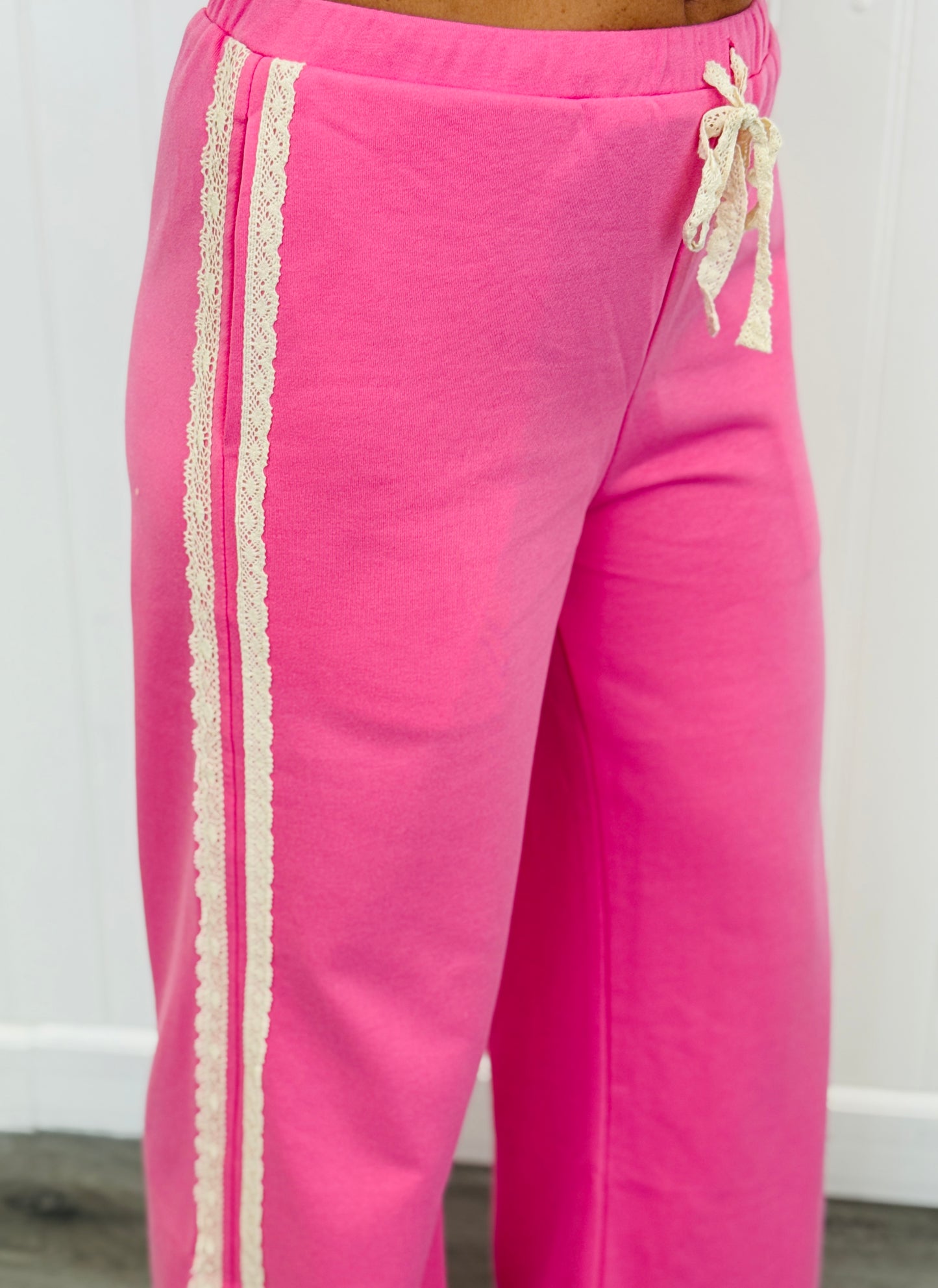 Lace Side Stripe Terry Sweatpants Remix (Reg.) - 2 Colors