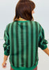 Queen Of Sparkles Green Striped Deer Sweatshirt (Reg. and Plus)