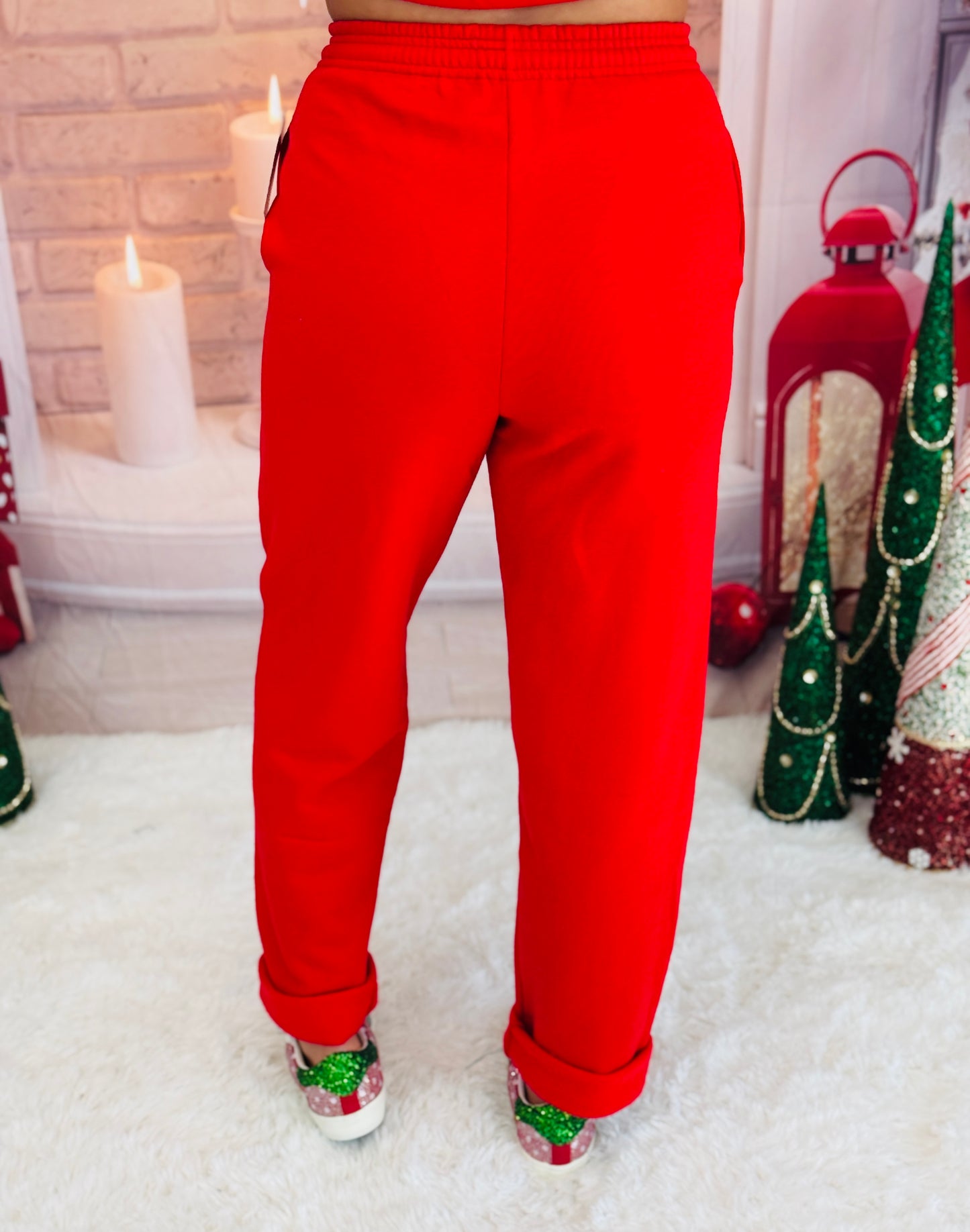 Red Merry Christmas To All Joggers (Reg. and Plus)