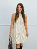 Cream/Brown Sleeveless Polka Dot Mini Dress (Reg.)