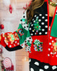 Queen Of Sparkles Colorblock Polka Dot Christmas Icon Zip Up Sweater (Reg. and Plus)