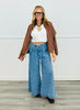 Light Denim Polka Dot Wide Leg Pants (Reg. and Plus)