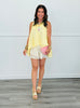Lemon Satin High Low Sleeveless Blouse (Reg.)