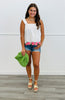 Flower Embroidered Poplin Blouse (Reg. and Plus) - 2 Colors